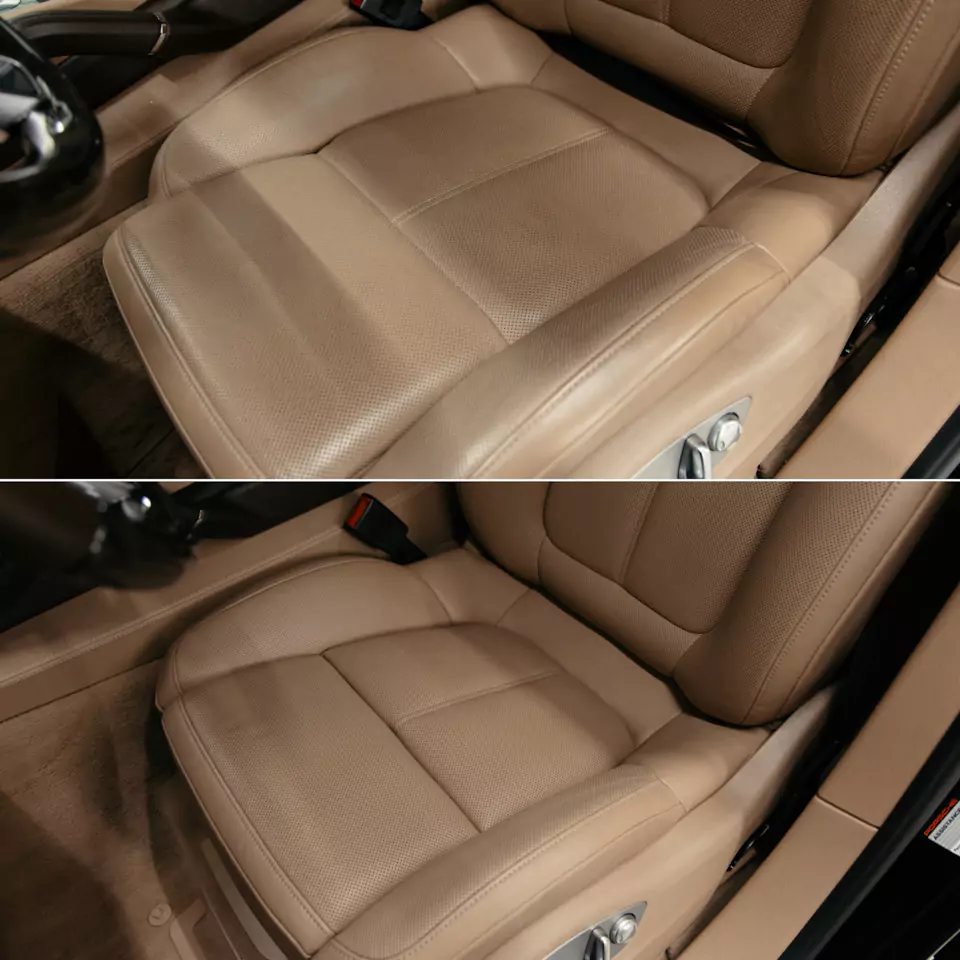 Комплексная химчистка салона и обработка кожи керамикой для Porsche Cayenne